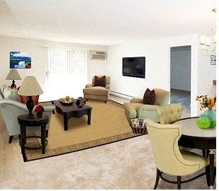 Mansfield apartment for rent - a living room with furniture and a television