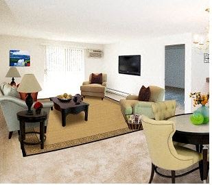 Mansfield apartment for rent - a living room with furniture and a television