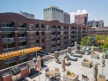 Spacious outdoor patio area