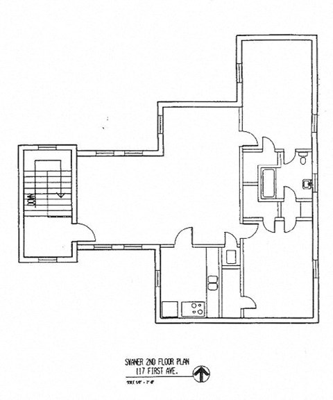 Floor plan for 2 beds, 1 bath, 1520 sqft