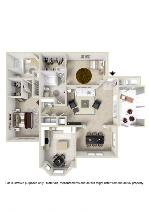 Floor plan for 2 beds, 2 baths, 1479 sqft