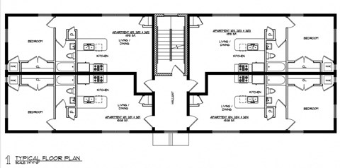 Floor plan for 1 bed, 1 bath, 550 sqft