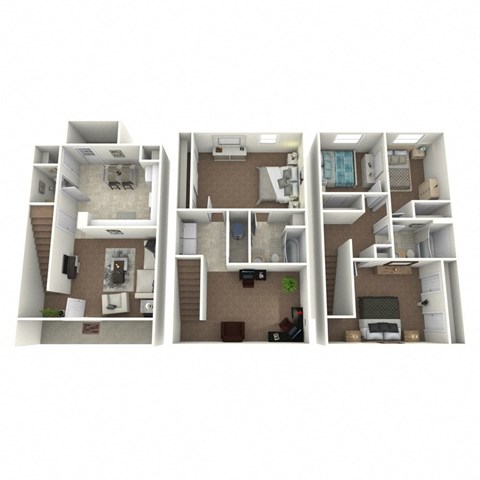 Floor plan for 4 beds, 2.5 baths