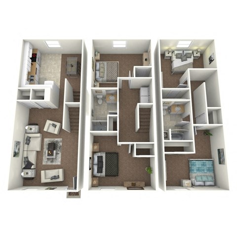 Floor plan for 4 beds, 2 baths