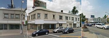 Toronto apartment for rent - a city street with cars parked in front of a building