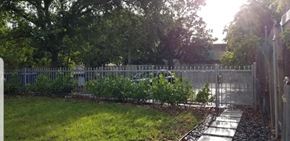 Miami apartment for rent - a yard with bushes and a fence