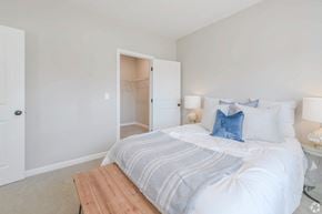 Boylston apartment for rent - a bedroom with a bed and a closet