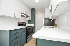 San Francisco apartment for rent - A kitchen with a sink and a stove.