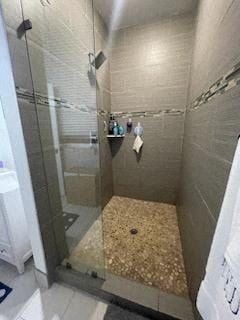 Philadelphia apartment for rent - a bathroom with a shower with a glass door