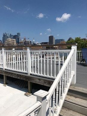 Philadelphia apartment for rent - a white balcony with a view of the city