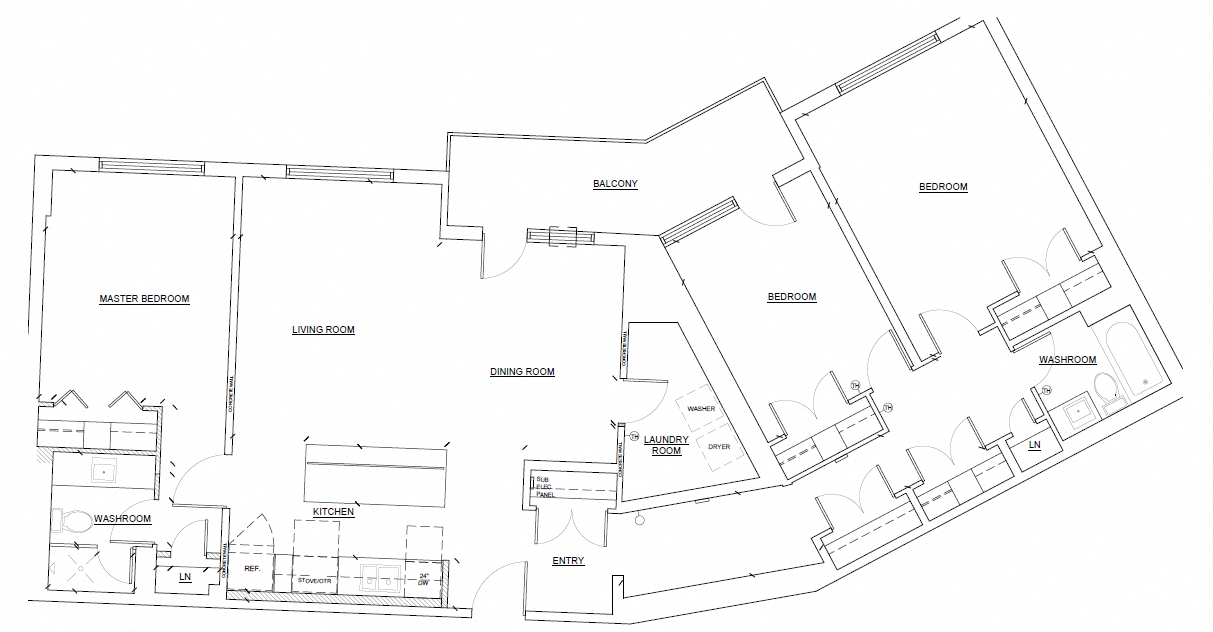 Floor plan for 3 beds, 2 baths, 1362 sqft