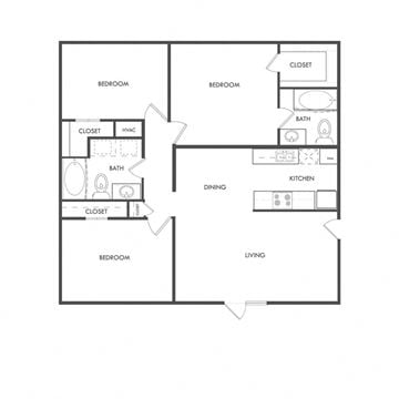Port Arthur apartment for rent - a floor plan of a house with a bedroom and a living room