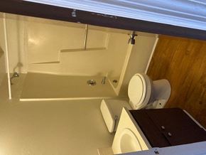Winston Salem apartment for rent - a bathroom with a toilet and a bath tub