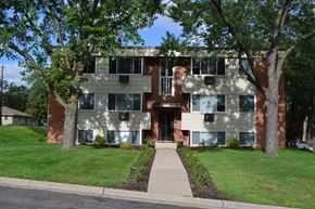 St. Louis Park apartment for rent - an apartment building with a sidewalk in front