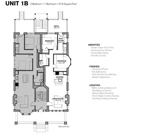 Floor plan for 3 beds, 2 baths, 2000 sqft