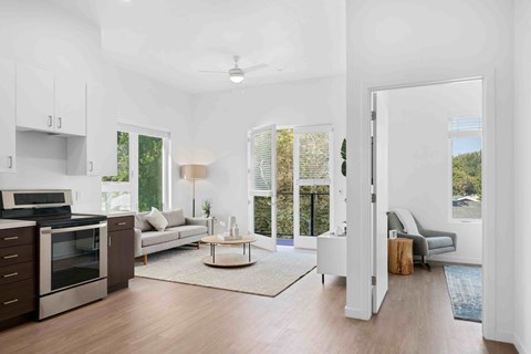 Floor plan for 1 bed, 1 bath, 683 sqft