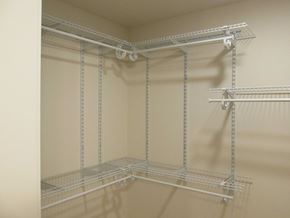 Soldotna apartment for rent - Empty shelves in a storage room.