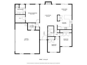 Sneads Ferry house for rent - A black and white floor plan of a two-bedroom apartment.