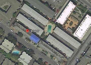 San Rafael apartment for rent - a map of a city with a blue area and a green area