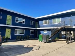 Oakland apartment for rent - A blue building of 1640 6th Ave.