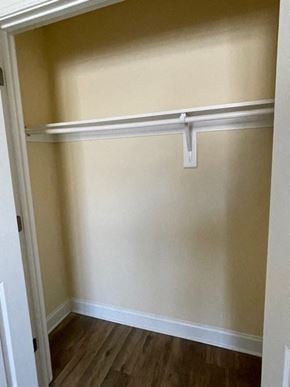 Youngsville apartment for rent - A white closet with a shelf and a white door.