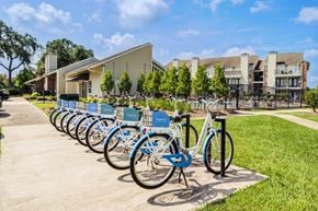Lafayette apartment for rent - A row of bicycles are parked in front of a building.