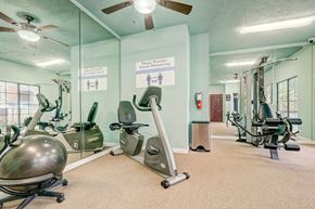 Aiken apartment for rent - the gym with treadmills and other exercise equipment at villas at park ridge