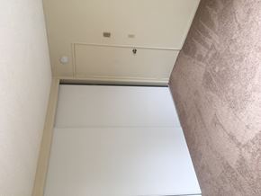 Escondido apartment for rent - A white door in a room with a brown wall.