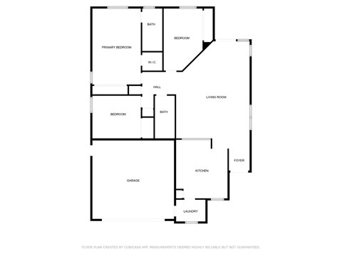 Floor plan for 3 beds, 2 baths, 1523 sqft