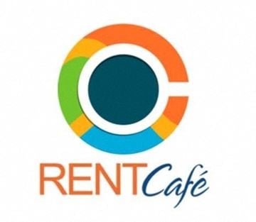 Jonesboro apartment for rent - the logo for rent cafe with a colorful circle in the logo