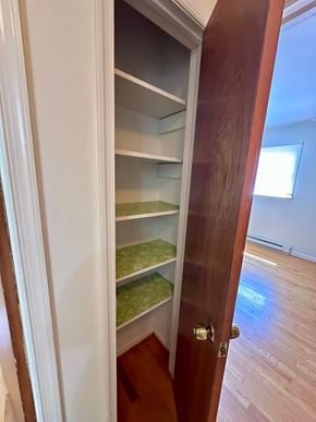 Charlottesville apartment for rent - A white door with a green mat on the bottom step.