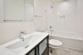 Philadelphia apartment for rent - a bathroom with a sink and a toilet and a shower