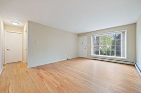 Villa Park apartment for rent - a living room with wood floors and a large window