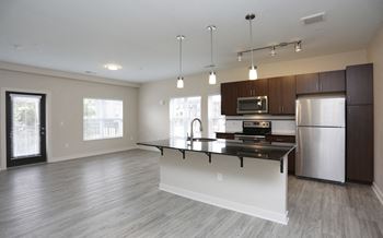 Granite countertops in kitchen and bath
