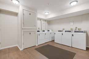 Downers Grove apartment for rent - A room with numbered doors and counters.