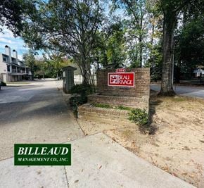 Lafayette house for rent - A sign for Beaulieu Riviere stands in front of a building.