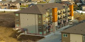 Hickman apartment for rent - an aerial view of an apartment building in a city