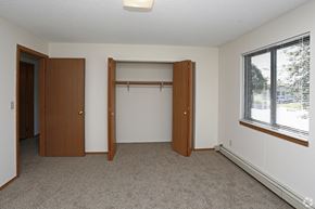 Hutchinson apartment for rent - an empty bedroom with a closet and a window