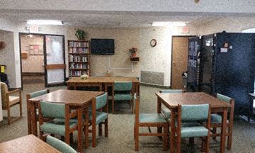 Minneapolis apartment for rent - a dining room with tables and chairs