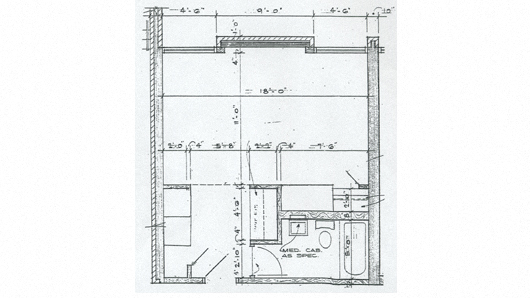 Floor plan for studio, 1 bath, 333 sqft