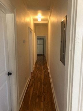 Hudson apartment for rent - a hallway with a wood floor and a white door