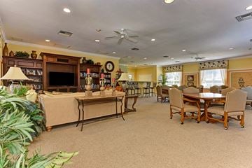 Bradenton house for rent - a living room and dining room with furniture and a tv