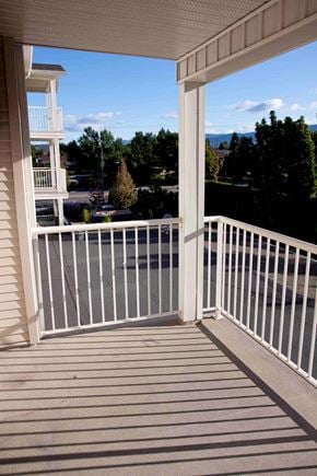 Kelowna apartment for rent - a view of the deck from the porch