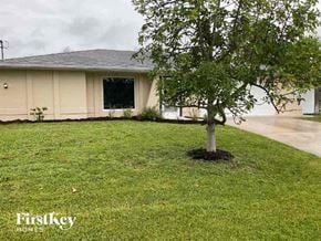 Cape Coral house for rent - a tree in the grass in front of a house