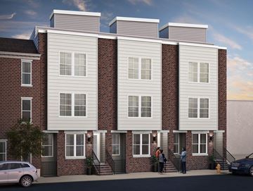 Philadelphia apartment for rent - a rendering of an apartment building with people standing in front of it