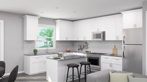 Hardyston apartment for rent - a white kitchen with white cabinets and a counter top