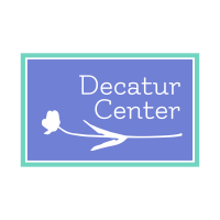 Las Vegas apartment for rent - A blue sign with the words Decatur Center and a flower.