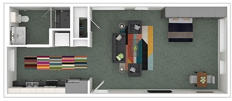Floor plan for studio, 1 bath, 425 sqft