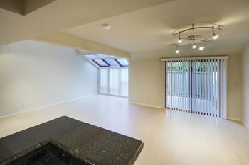 Wood plank style flooring in select areas