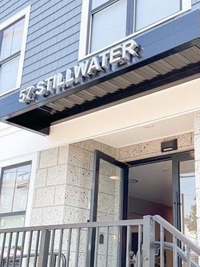 Stamford apartment for rent - a building with a sign that says